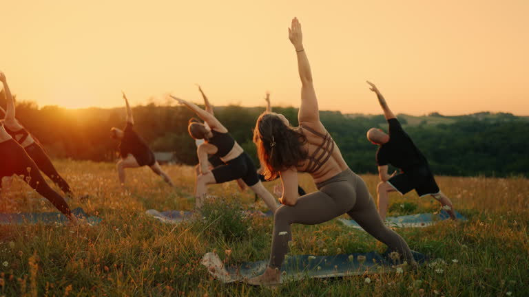Group yoga session